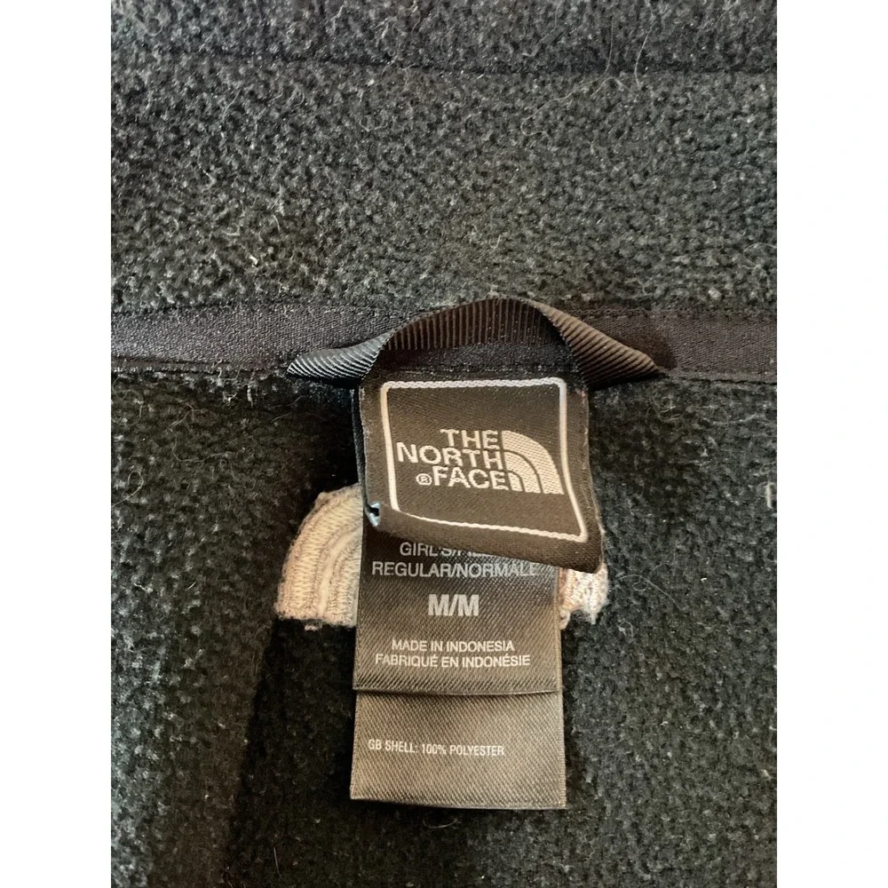 The North Face Girls Fleece Jacket Black Full Zip Size M Medium‎
